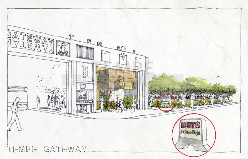 Rendering of Tempe Gateway with La Casa Vieja