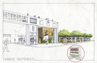 Rendering of Tempe Gateway with La Casa Vieja