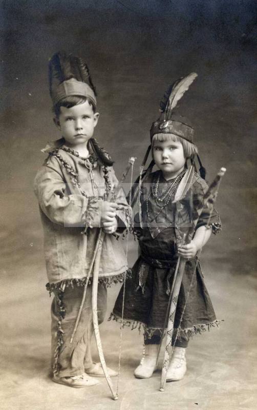 James Edward Carr and Margaret Carr in Indian Costumes