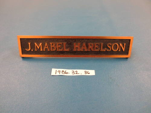 J. Mabel Harelson nameplate