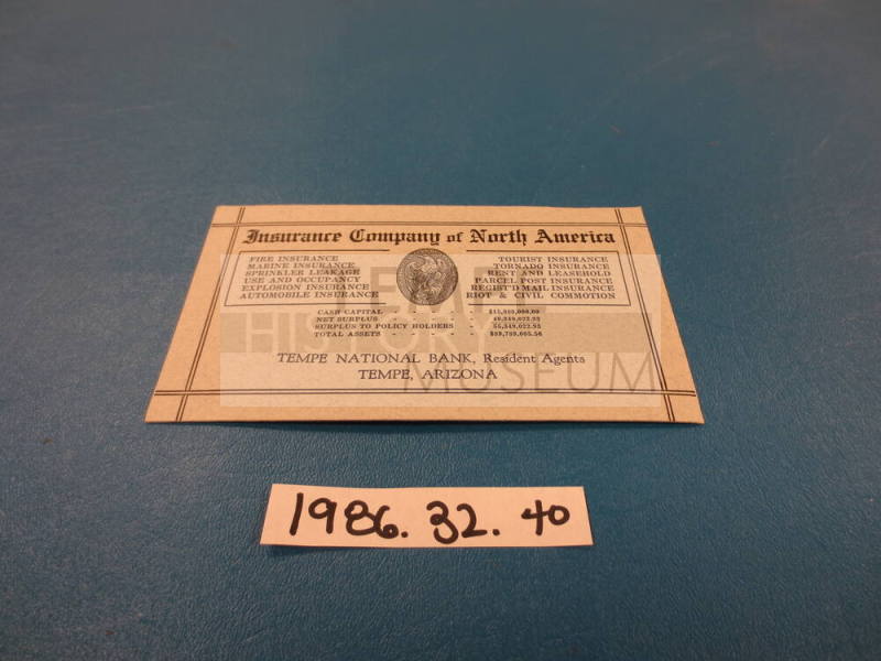 Insurance Company of North America business card