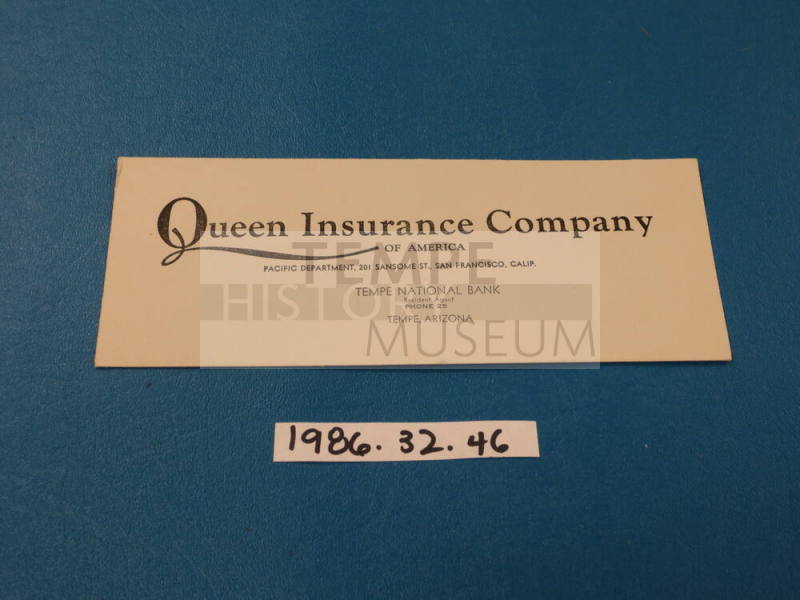 Queen Insurance Company business card