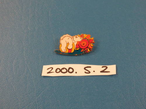 Button - Metal, Polar Bear On Ball, "Tempe Arizona"
