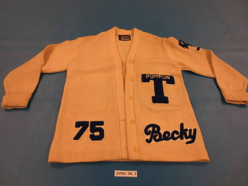 Girl's cheerleader sweater with letter