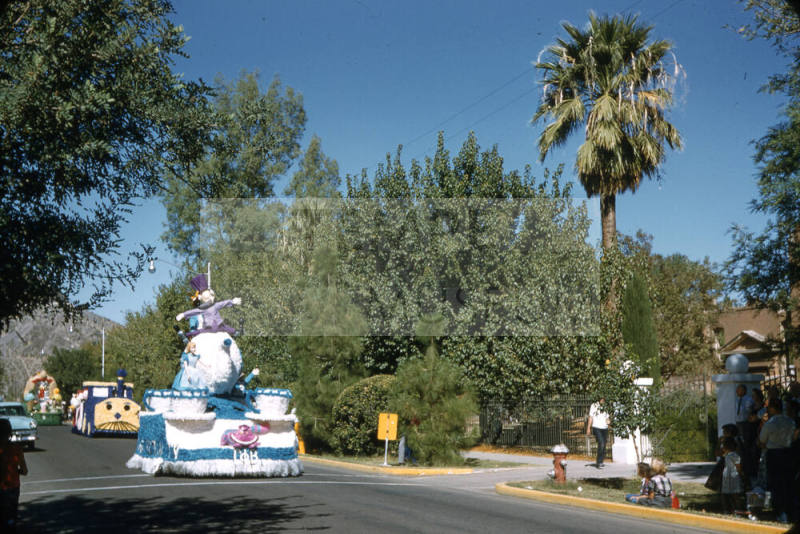 Gamma Phi Beta Float in Arizona State University Homecoming Parade 1955