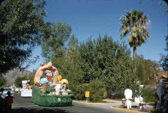 Float in Arizona State university Homecoming Parade 1955