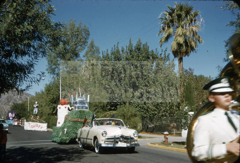Float in Arizona State University Homecoming Parade 1955