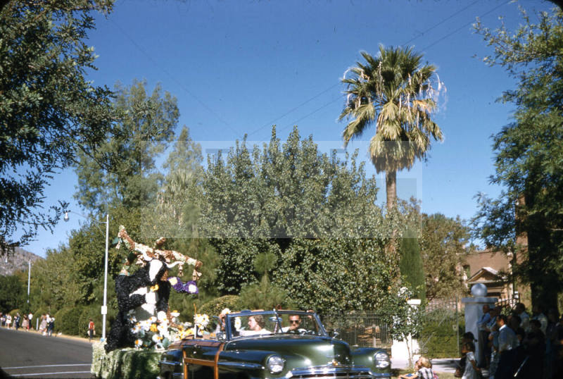 Float in Arizona State University Homecoming Parade 1955