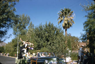 Float in Arizona State University Homecoming Parade 1955