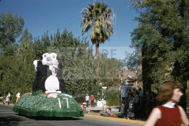 Float in Arizona State University Homecoming Parade 1955