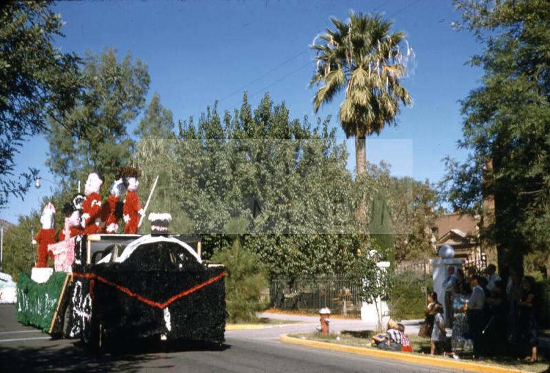 Float in Arizona State University Homecoming Parade 1955