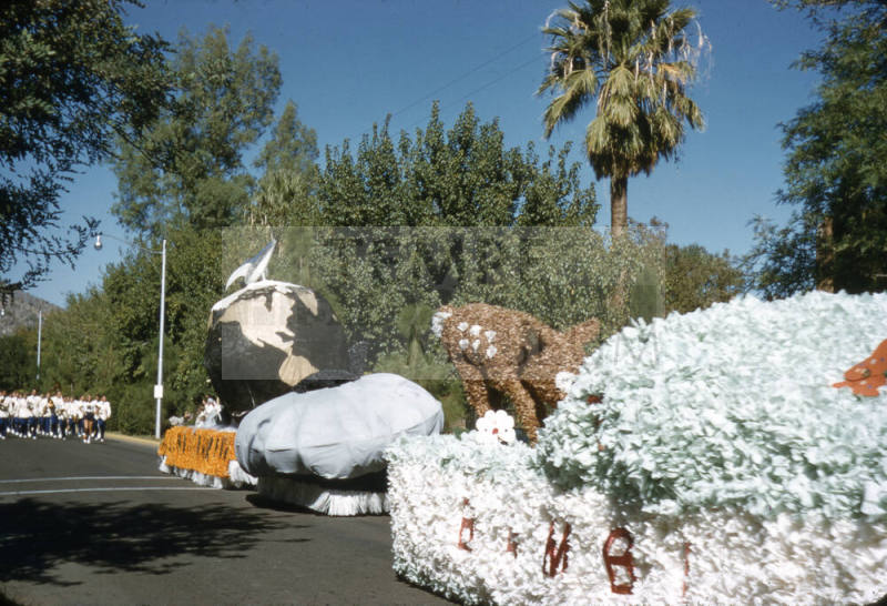 Float in Arizona State University Homecoming Parade 1955