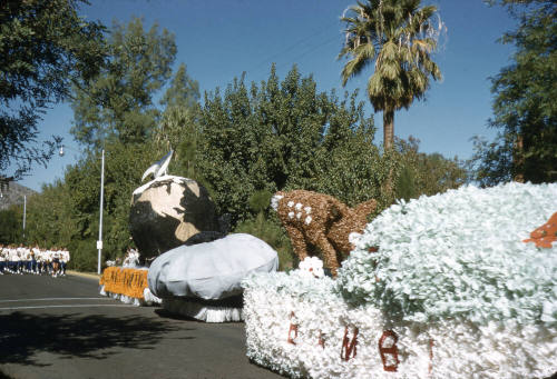 Float in Arizona State University Homecoming Parade 1955
