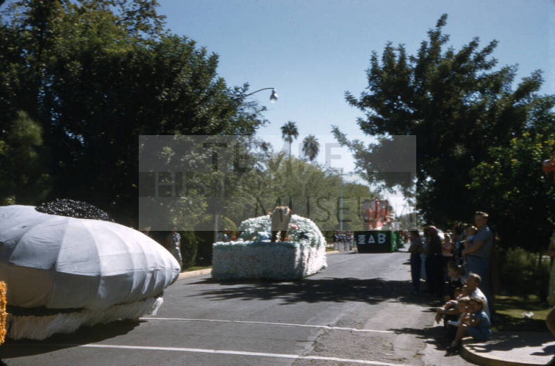 Floats in Arizona State University Homecoming Parade 1955