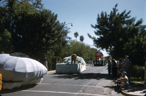 Floats in Arizona State University Homecoming Parade 1955