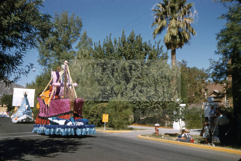 Floats in Arizona State University Homecoming Parade 1955