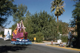 Floats in Arizona State University Homecoming Parade 1955