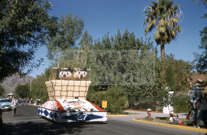 Float in Arizona State University Homecoming Parade 1955