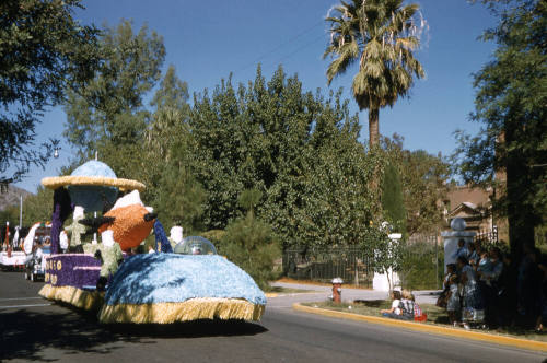 Float in Arizona State University Homecoming Parade 1955
