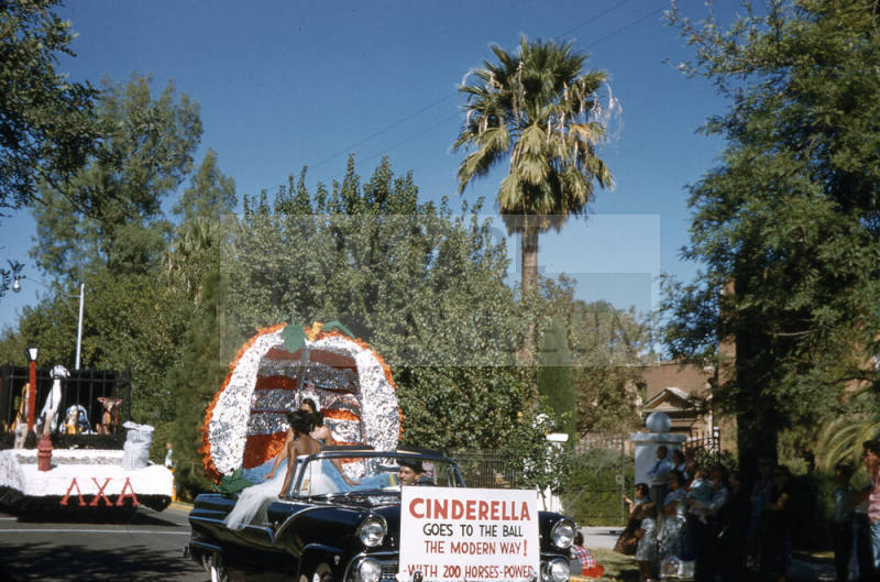 Float in Arizona State University Homecoming Parade 1955