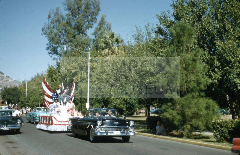 Float in Arizona State University Homecoming Parade 1956