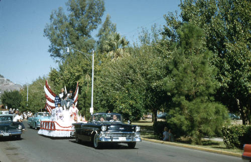 Float in Arizona State University Homecoming Parade 1956