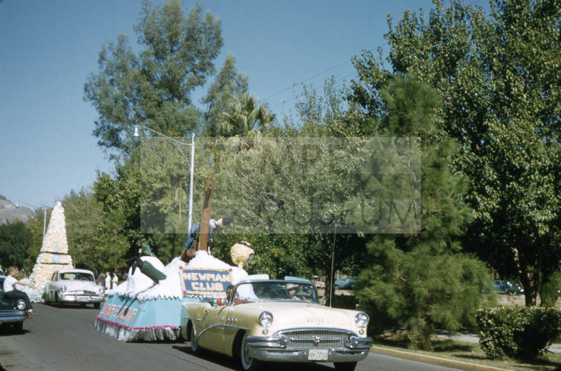 Newman Club Float in Arizona State University Homecoming Parade 1956