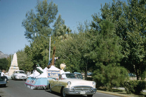 Newman Club Float in Arizona State University Homecoming Parade 1956