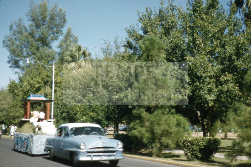 Float in Arizona State University Homecoming Parade 1956