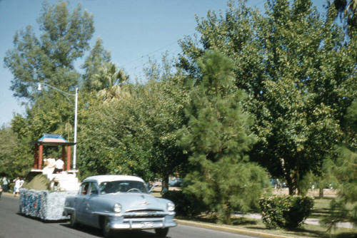Float in Arizona State University Homecoming Parade 1956