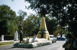 Float in Arizona State University Homecoming Parade 1956