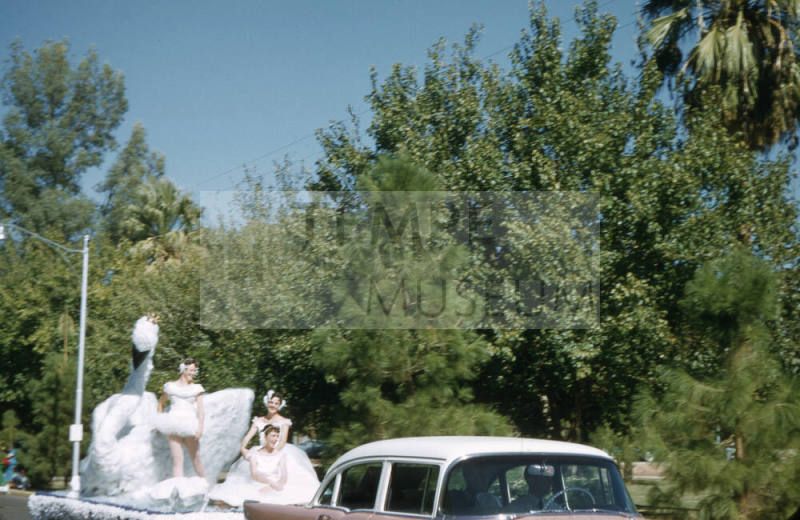Float in Arizona State University Homecoming Parade 1956