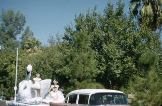 Float in Arizona State University Homecoming Parade 1956