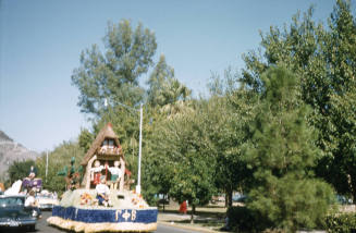 Gamma Phi Beta Float in Arizona State University Homecoming Parade 1956