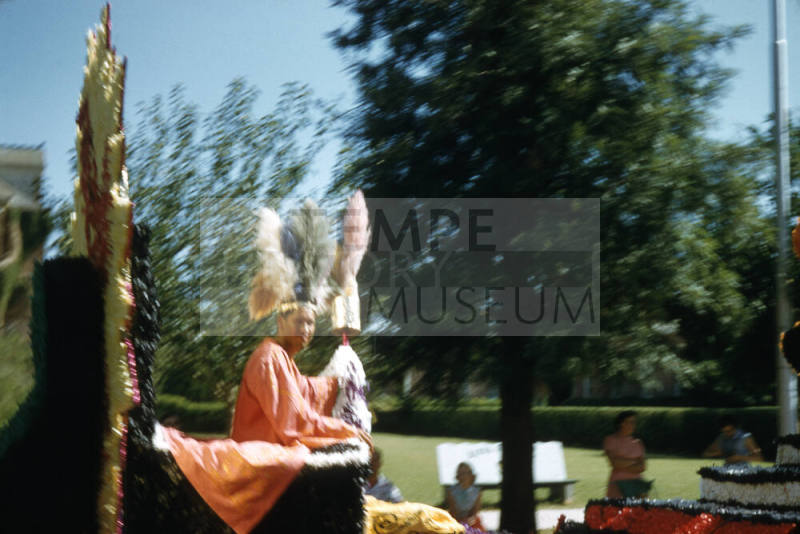 Man on a Float in Arizona State University Homecoming Parade 1956