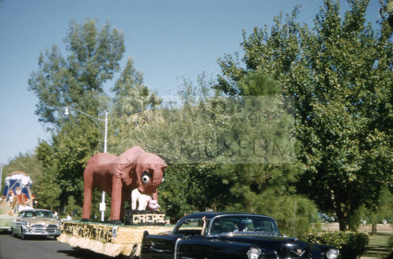 Float in Arizona State Univertisty Homecoming Parade 1956
