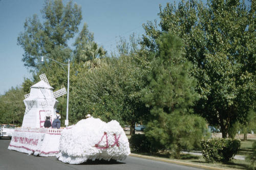 Delta Chi Fraternity Float in Arizona State University Homecoming Parade 1956