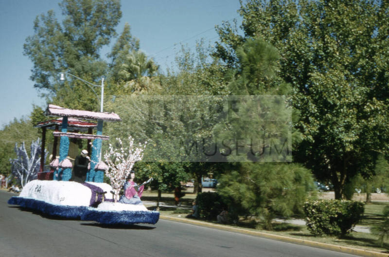Float in Arizona State University Homecoming Parade 1956