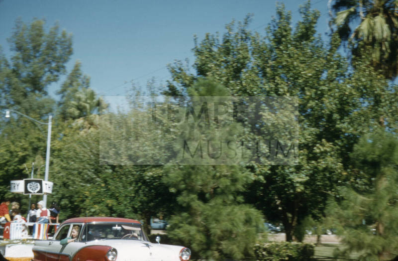 Float in Arizona State University Homecoming Parade 1956