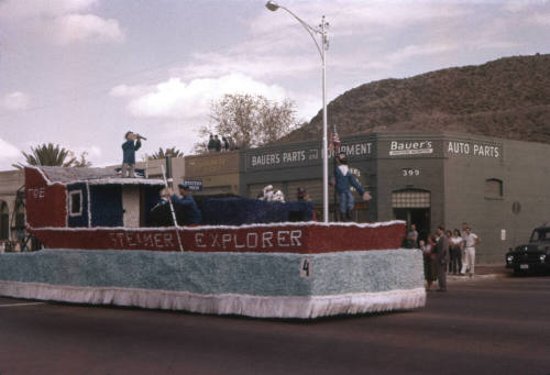 Gamma Phi Beta Sorority Float in Arizona State University Homecoming Parade 1957