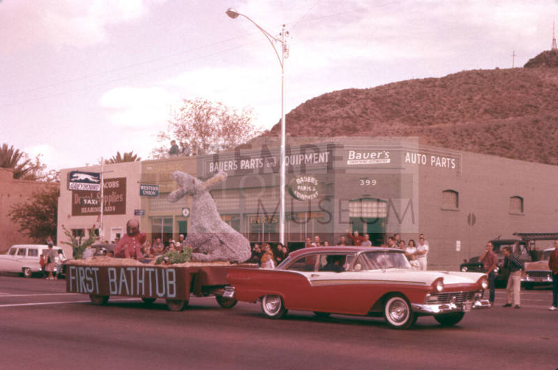 Float in Arizona State University Homecoming Parade 1957