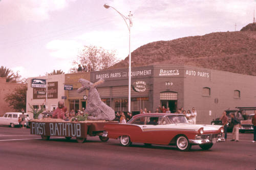 Float in Arizona State University Homecoming Parade 1957