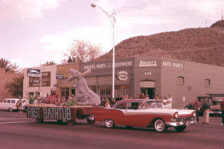 Float in Arizona State University Homecoming Parade 1957