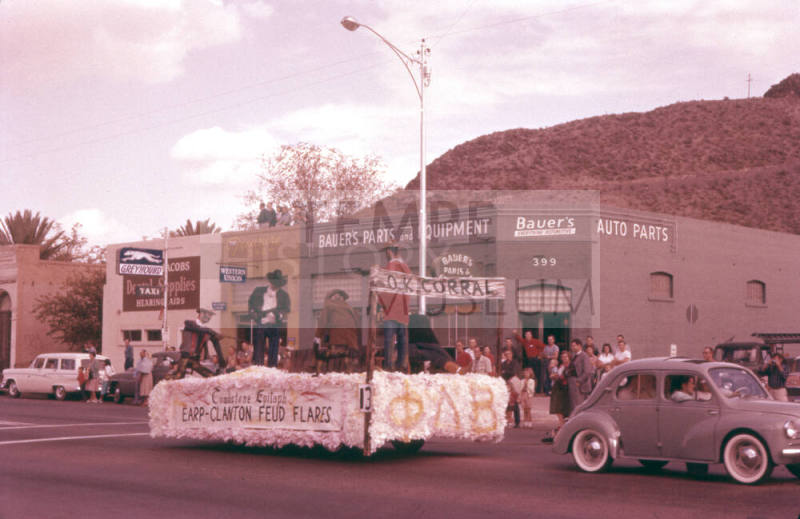 Float in Arizona State University Homecoming Parade 1957