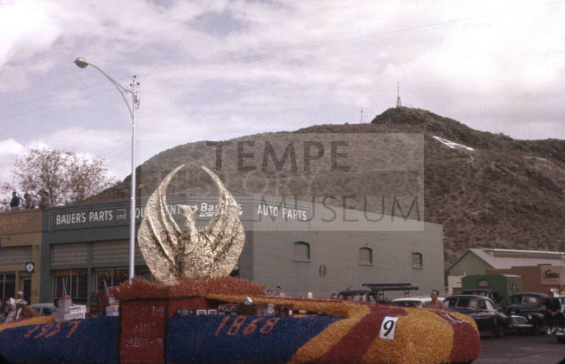 City of Phoenix Float in Arizona State University Homecoming Parade 1957