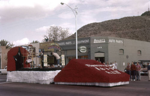 Alpha Delta Pi Sorority Float in Arizona State University Homecoming Parade 1957