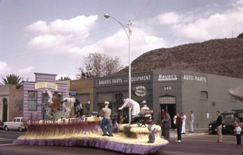 Float in Arizona State University Homecoming Parade 1957