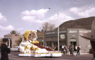 Float in Arizona State University Homecoming Parade 1957