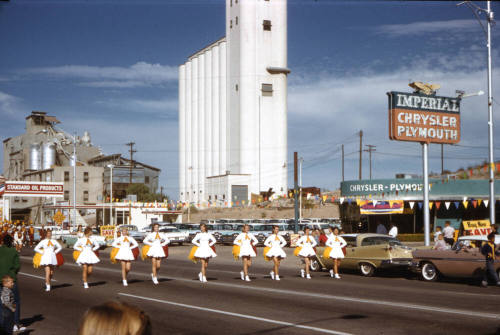 Cheerleaders in Arizona State University Homecoming Parade 1958
