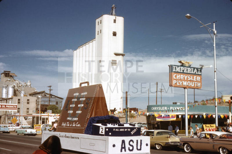 Float in Arizona State University Homecoming Parade 1958